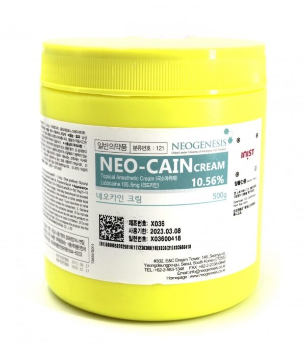 Анестезирующий крем НЕО КАИН Корея Neo-Cain Lidocaine 10,56% для наружного применения в упаковке 1 банка